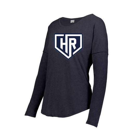 [FTLCUBNV-FAXS-LOGO1] Decker Women's Tri-Blend T-Shirt - Long Sleeve (Female Adult XS, Navy, Logo 1)