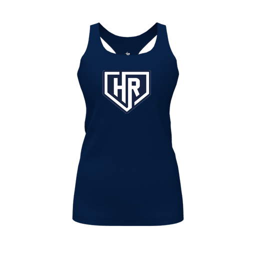 [FT0TRBNV-FYS-LOGO1] Decker Racerback Tank Top (Female Youth S, Navy, Logo 1)