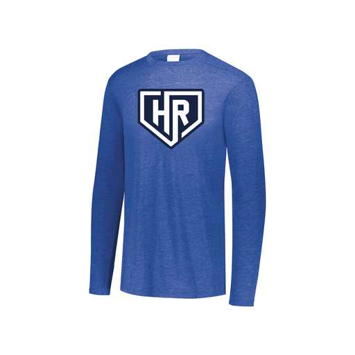 [FTLCUBRY-YS-LOGO1] Decker Youth Tri-Blend T-Shirt - Long Sleeve (Youth S, Royal, Logo 1)
